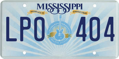 MS license plate LPO404