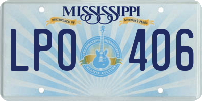 MS license plate LPO406