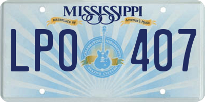 MS license plate LPO407