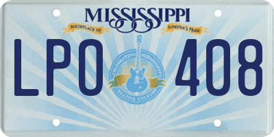 MS license plate LPO408