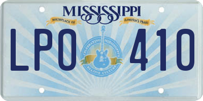 MS license plate LPO410