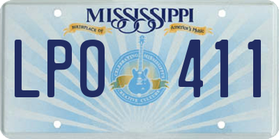 MS license plate LPO411
