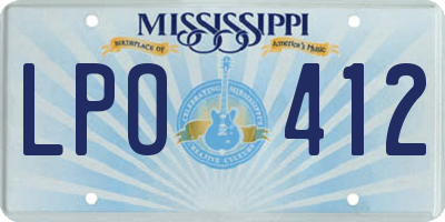 MS license plate LPO412