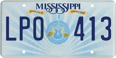 MS license plate LPO413