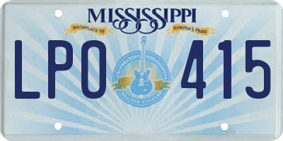 MS license plate LPO415