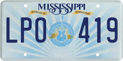MS license plate LPO419