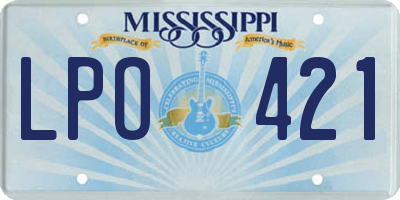 MS license plate LPO421