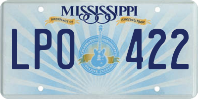MS license plate LPO422