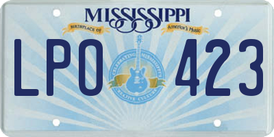 MS license plate LPO423