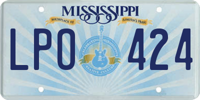 MS license plate LPO424