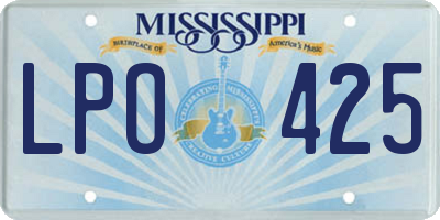 MS license plate LPO425