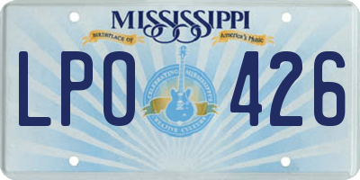 MS license plate LPO426