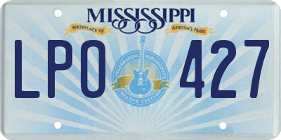 MS license plate LPO427