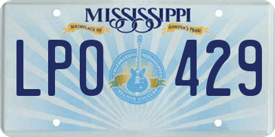 MS license plate LPO429