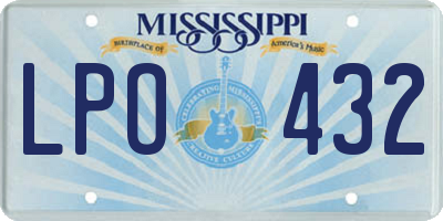 MS license plate LPO432