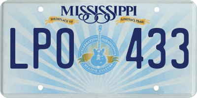 MS license plate LPO433