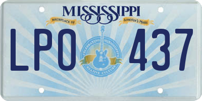 MS license plate LPO437
