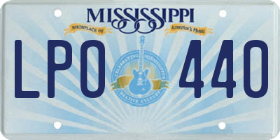 MS license plate LPO440
