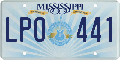 MS license plate LPO441