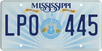 MS license plate LPO445