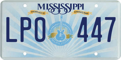 MS license plate LPO447