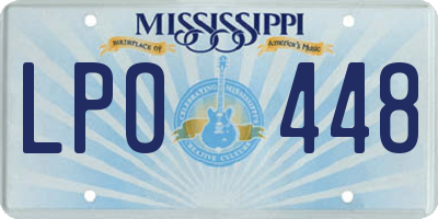 MS license plate LPO448