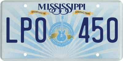 MS license plate LPO450