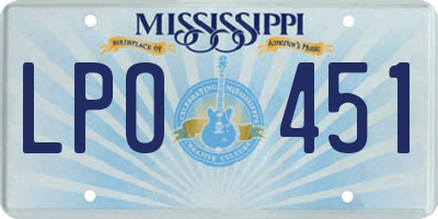 MS license plate LPO451