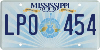 MS license plate LPO454