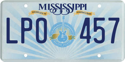 MS license plate LPO457