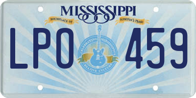 MS license plate LPO459