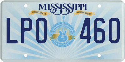 MS license plate LPO460