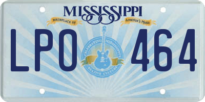 MS license plate LPO464