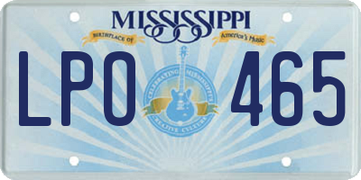 MS license plate LPO465