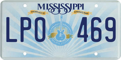 MS license plate LPO469