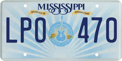 MS license plate LPO470