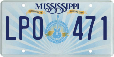 MS license plate LPO471
