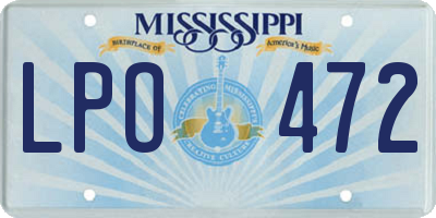 MS license plate LPO472