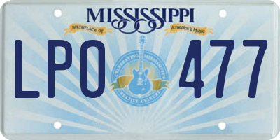 MS license plate LPO477