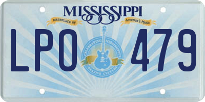 MS license plate LPO479