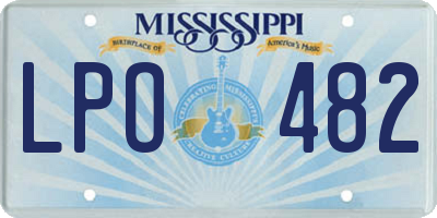 MS license plate LPO482