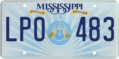 MS license plate LPO483