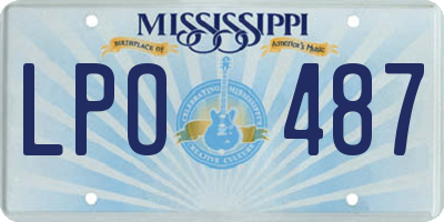 MS license plate LPO487