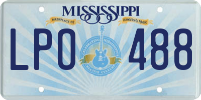 MS license plate LPO488