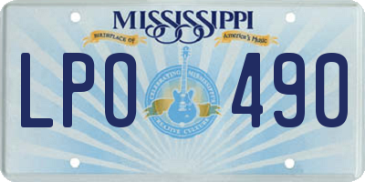 MS license plate LPO490