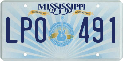 MS license plate LPO491