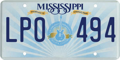 MS license plate LPO494