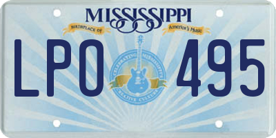 MS license plate LPO495
