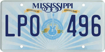 MS license plate LPO496