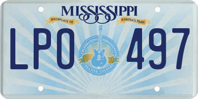 MS license plate LPO497